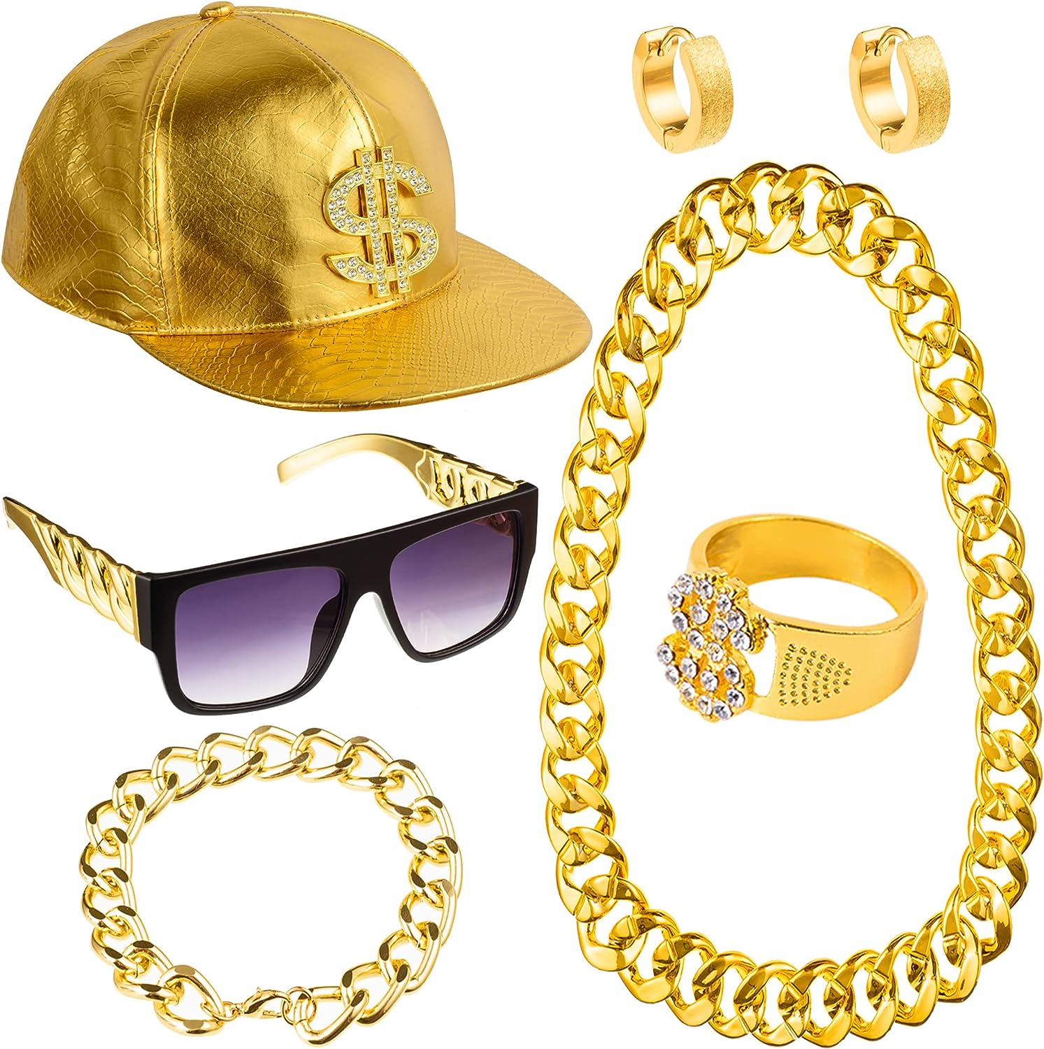 PESENAR 80s 90sHip Hop Costume - огляд і ціна Snapback Hat Flat
